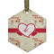 Mouse Love Frosted Glass Ornament - Hexagon