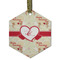 Mouse Love Flat Glass Ornament - Hexagon w/ Couple's Names