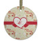 Mouse Love Frosted Glass Ornament - Round