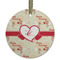 Mouse Love Flat Glass Ornament - Round w/ Couple's Names