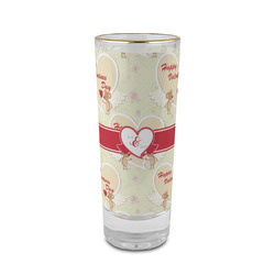 Mouse Love 2 oz Shot Glass -  Glass with Gold Rim - Set of 4 (Personalized)