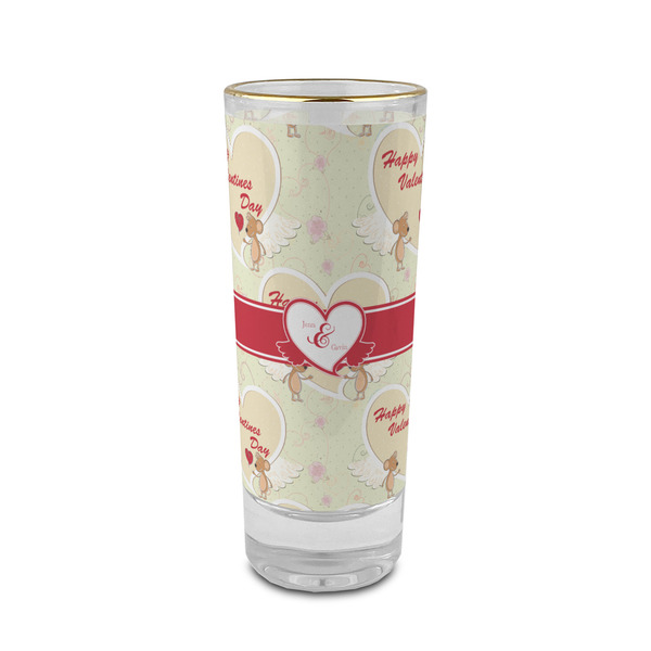 Custom Mouse Love 2 oz Shot Glass -  Glass with Gold Rim - Single (Personalized)
