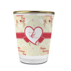Mouse Love Glass Shot Glass - 1.5 oz - with Gold Rim - Set of 4 (Personalized)