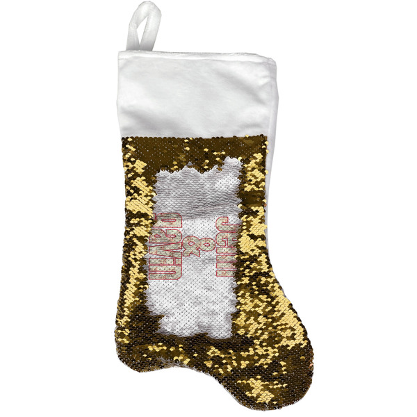 Custom Mouse Love Reversible Sequin Stocking - Gold (Personalized)