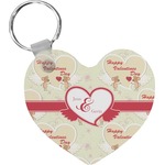Mouse Love Heart Plastic Keychain w/ Couple's Names