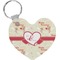 Mouse Love Heart Plastic Keychain w/ Couple's Names