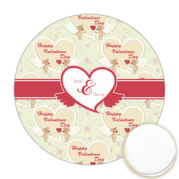 Custom Mouse Love Printed Cookie Topper - Round (Personalized)