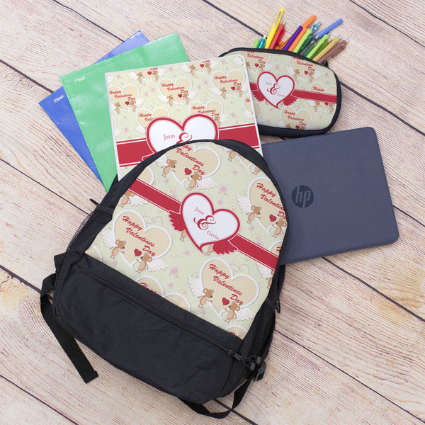 Mouse Love Large Backpack - Black - With Stuff