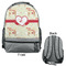 Mouse Love Large Backpack - Gray - Front & Back View