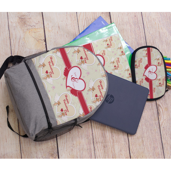 Mouse Love Large Backpack - Gray - With Stuff