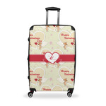 Mouse Love Suitcase - 28" Large - Checked w/ Couple's Names