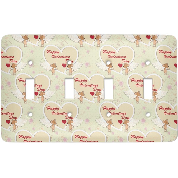 Custom Mouse Love Light Switch Cover (4 Toggle Plate)