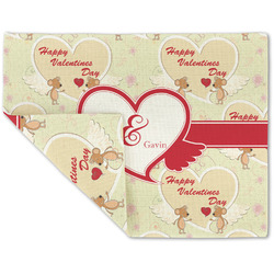 Mouse Love Double-Sided Linen Placemat - Single w/ Couple's Names