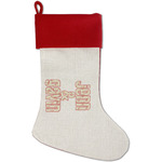 Mouse Love Red Linen Stocking (Personalized)