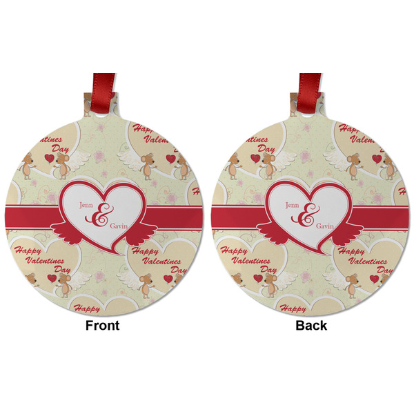 Mouse Love Metal Ball Ornament - Front and Back