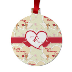 Mouse Love Metal Ball Ornament - Double Sided w/ Couple's Names