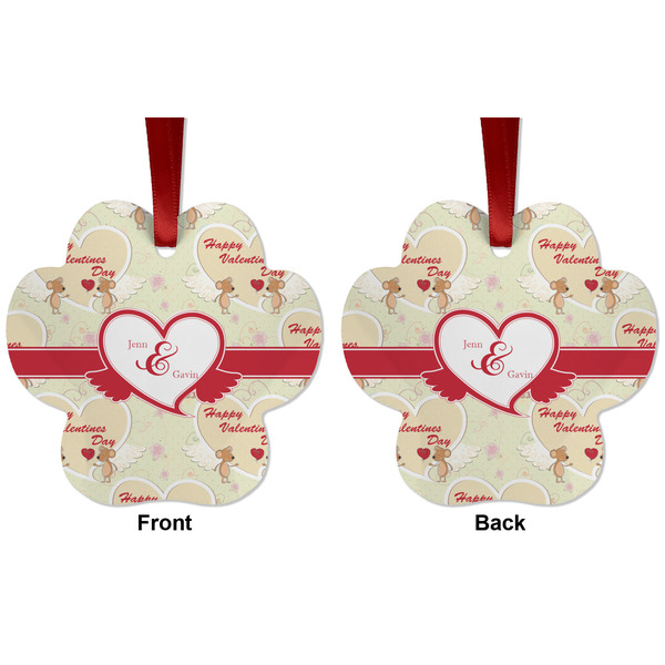 Mouse Love Metal Paw Ornament - Front and Back