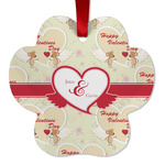 Mouse Love Metal Paw Ornament - Double Sided w/ Couple's Names