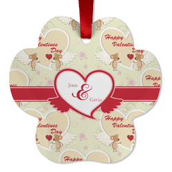 Mouse Love Metal Paw Ornament - Double Sided w/ Couple's Names