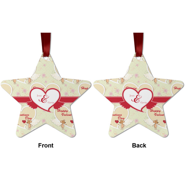 Mouse Love Metal Star Ornament - Front and Back