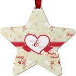 Mouse Love Metal Star Ornament - Double Sided w/ Couple's Names