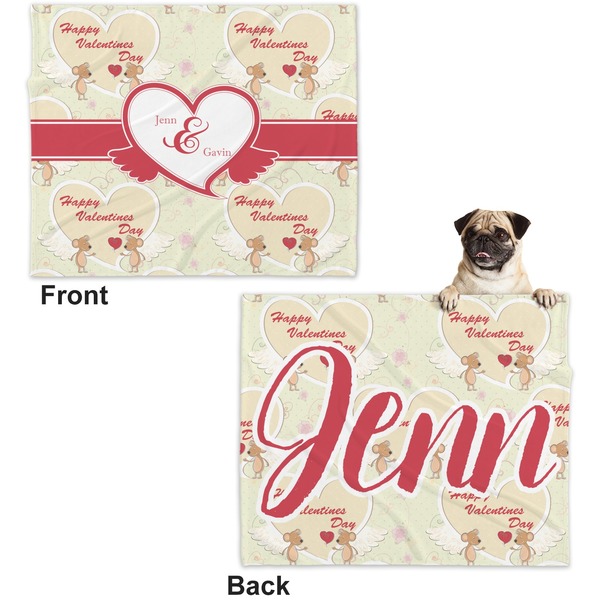 Mouse Love Microfleece Dog Blanket - Large- Front & Back
