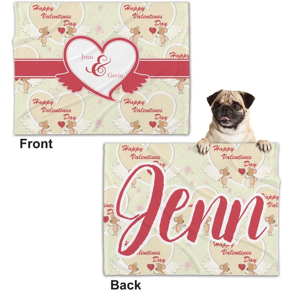 Mouse Love Microfleece Dog Blanket - Regular - Front & Back