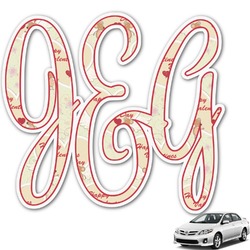 Mouse Love Monogram Car Decal (Personalized)