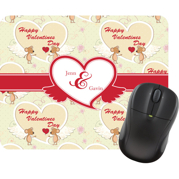Custom Mouse Love Rectangular Mouse Pad (Personalized)