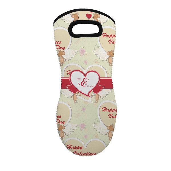 Custom Mouse Love Neoprene Oven Mitt - Single w/ Couple's Names
