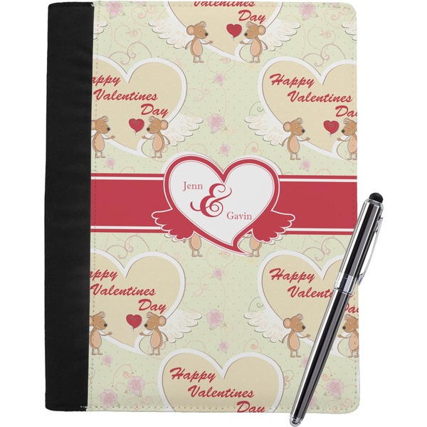 Custom Mouse Love Notebook Padfolio - Large w/ Couple's Names