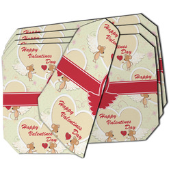 Mouse Love Dining Table Mat - Octagon - Set of 4 (Double-SIded) w/ Couple's Names