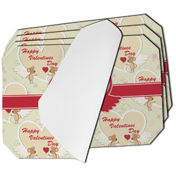 Mouse Love Dining Table Mat - Octagon - Set of 4 (Single-Sided) w/ Couple's Names