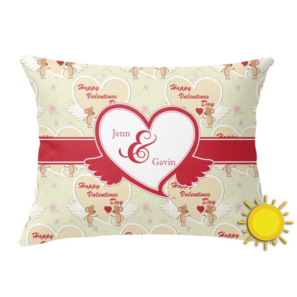 Custom Mouse Love Outdoor Throw Pillow (Rectangular) (Personalized)