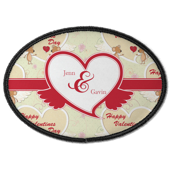 Custom Mouse Love Iron On Oval Patch w/ Couple's Names