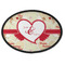 Mouse Love Iron On Oval Patch w/ Couple's Names