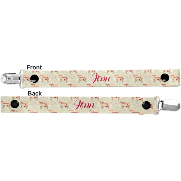Mouse Love Pacifier Clip - Front and Back
