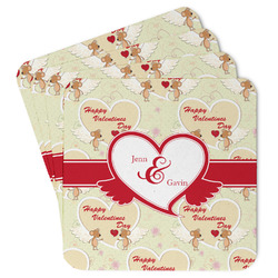 Mouse Love Paper Coasters w/ Couple's Names