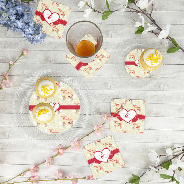 Mouse Love Paper Coasters - In Context