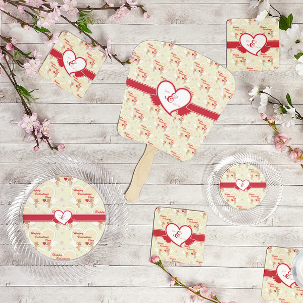 Mouse Love Party Supplies Combination Image - All items - Plates, Coasters, Fans