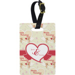 Mouse Love Plastic Luggage Tag - Rectangular w/ Couple's Names