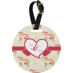 Mouse Love Plastic Luggage Tag - Round (Personalized)