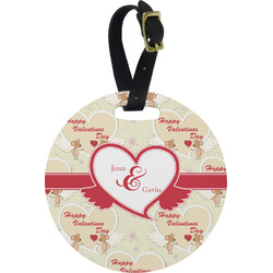 Mouse Love Plastic Luggage Tag - Round (Personalized)