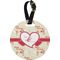 Mouse Love Plastic Luggage Tag - Round (Personalized)