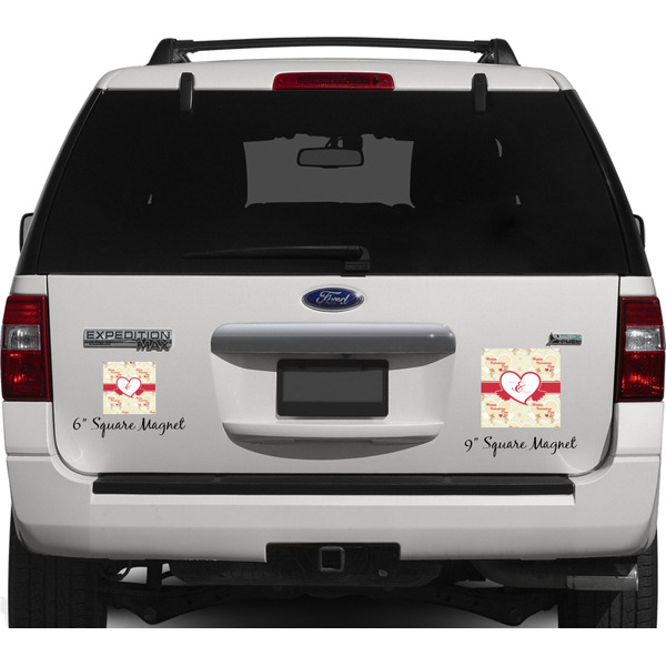 Mouse Love Personalized Square Car Magnets on Ford Explorer