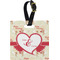 Mouse Love Plastic Luggage Tag - Square w/ Couple's Names