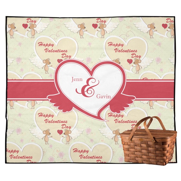 Custom Mouse Love Outdoor Picnic Blanket (Personalized)