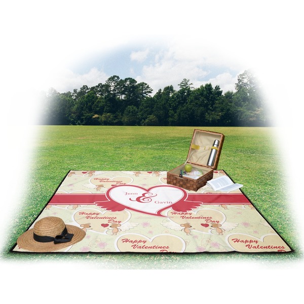 Mouse Love Picnic Blanket - with Basket Hat and Book - in Use