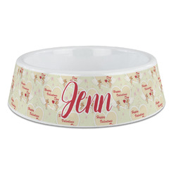 Mouse Love Plastic Dog Bowl - Large (Personalized)