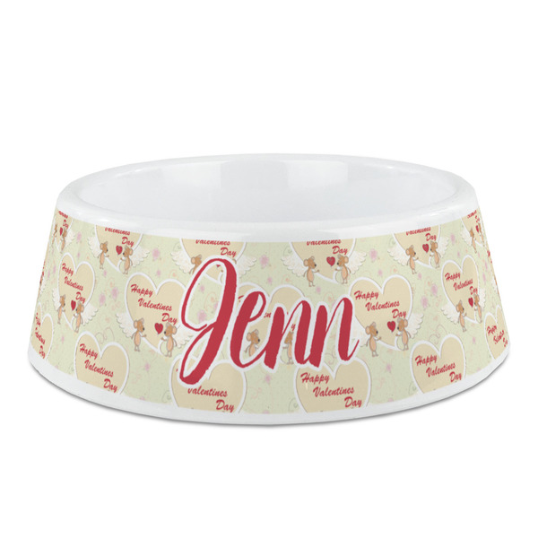 Custom Mouse Love Plastic Dog Bowl - Medium (Personalized)